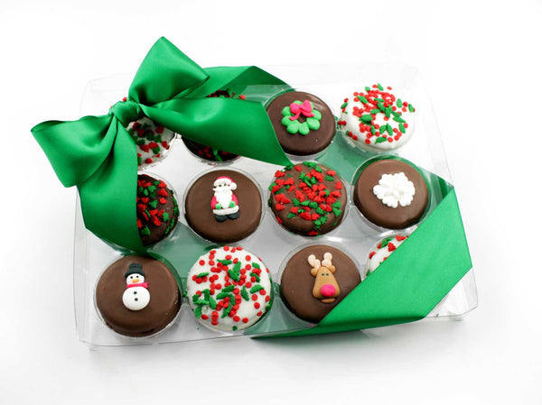 Crystal Clear Christmas Gift Box of 12 Chocolate Oreos - Cookie HQ
