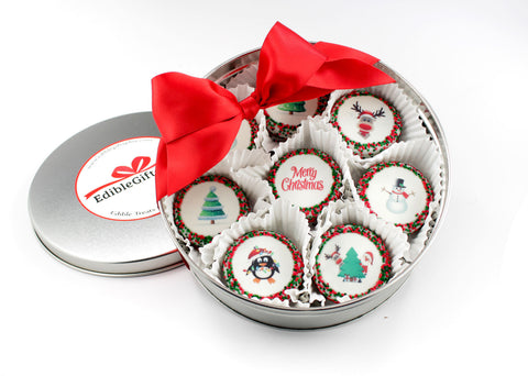 Chocolate Covered Christmas Oreos - Gift Tin of 16 - Cookie HQ