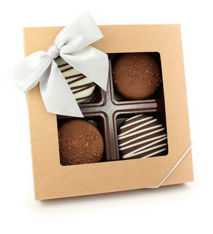 Gift Box of 4 Classic Assortment of Chocolate Covered Oreos - 3pcs - Cookie HQ