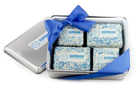 Gift Tin of 20 Assorted Chocolate Covered Logo/Photo Cookies