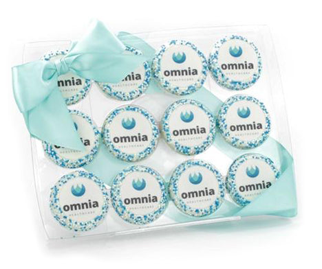 Clear Gift Box of 12 Branded Logo Oreo Cookies