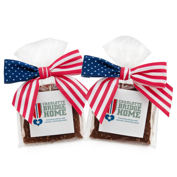 Chocolate Covered Graham Crackers with Branded Bag and Satin Bow - 12 pcs