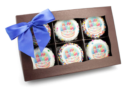 6pc Window Gift Box of Chocolate Birthday Oreos