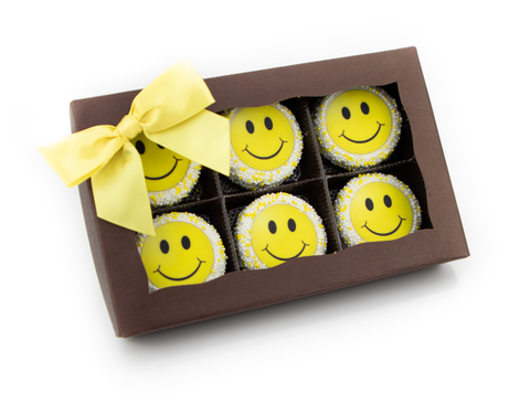 6Pc Window Box of Smiley Face Chocolate Oreos
