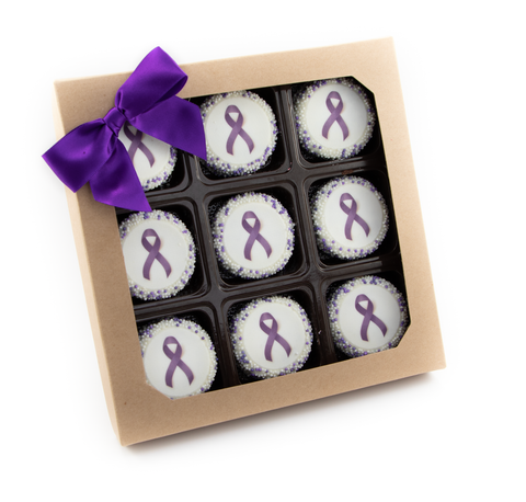 9pc Gift Box of Cancer Awareness Cookies