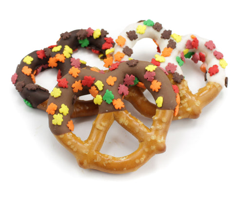 Fall Chocolate Pretzel Twists - 12pcs - Individually Wrapped - Cookie HQ