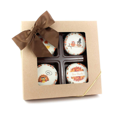 Gift Box of 4 Thanksgiving Chocolate Covered Oreos -  3 pcs - Cookie HQ