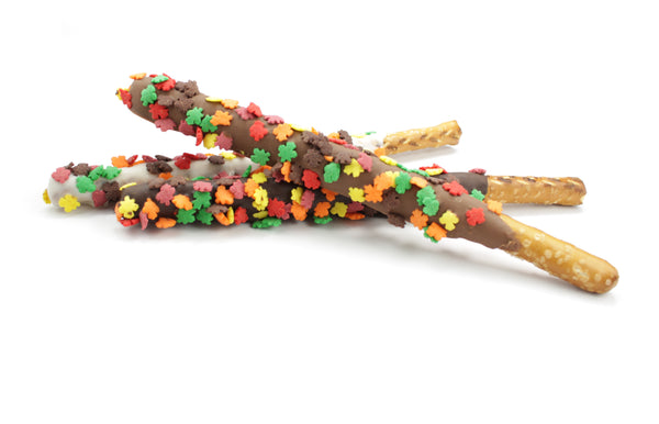 Fall Chocolate Pretzel Wands- 12pcs - Individually Wrapped